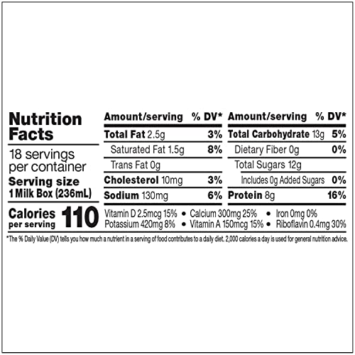 Horizon Organic Shelf-Stable 1% Low Fat milk Boxes, 8 Fl Oz (Pack of 18)