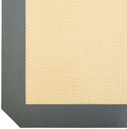 Amazon Basics Silicone, Non-Stick, Food Safe Baking Mat, Pack of 4, Beige/Gray, Rectangular, 16.5" x 11.6"