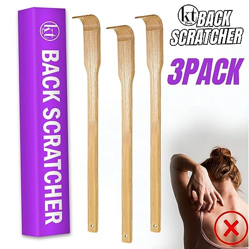 3pcs Wooden Back Scratcher Long Handle for Hard to Reach Self Pick Itch Relief Tools 16 inch