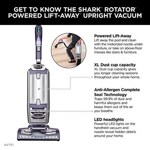 Shark Rotator Powered Lift-Away Upright Vacuum with Crevice Tool and Pet Multi-Tool with a Rose Gunmetal Finish