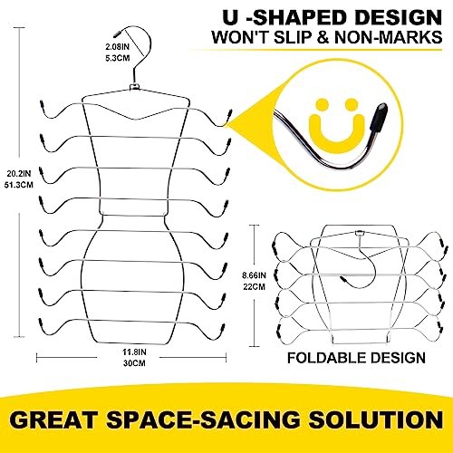 3 Pack Closet-Organizer,8 Tier Tank-Top-Hanger,Closet-Organizers-and-Storage Bar-Hangers-Space-Saving,Apartment Dorm-Room-Essentials-for-College-Students-Girls Organization-and-Storage Camisoles Scarf