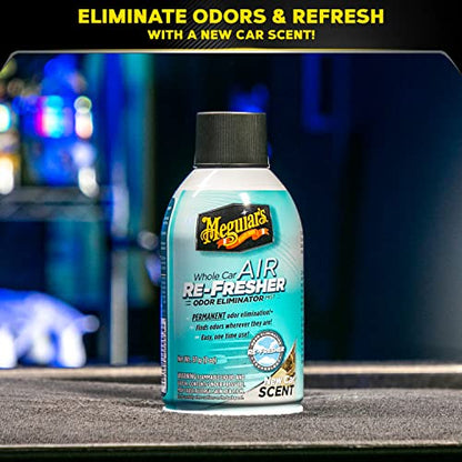 Meguiar's Whole Car Air Refresher, Odor Eliminator Spray Eliminates Strong Vehicle Odors, New Car Scent - 2 Oz Spray Bottle