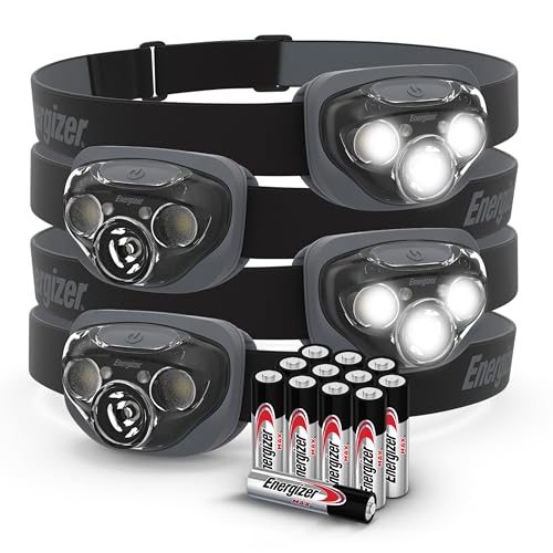 Energizer LED Headlamps PRO260 (4-Pack), IPX4 Water Resistant Headlamps, High-Performance Head Light for Outdoors, Camping, Running, Storm, Survival LED Light for Emergencies (Batteries Included)