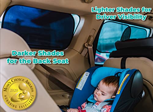 kinder Fluff Car Window Shade (4Pack)-The Only Certified Car Window Sun Shade for Baby Proven to Block 99.95% UVR - Mom's Choice Gold Award Winning -Car Window Shade for Baby- Car Seat Sun Protection