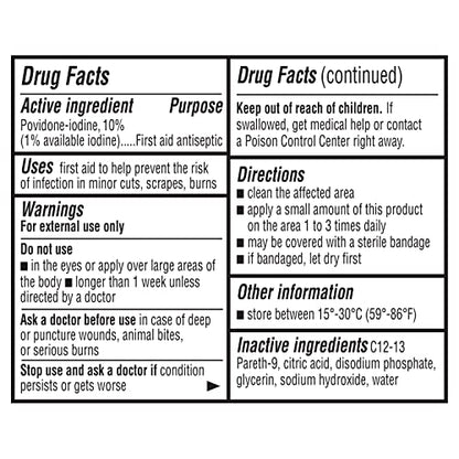 Amazon Basics First Aid Antiseptic, 10% Povidone Iodine Solution , 4 Fluid Ounces, 1-Pack (Previously Solimo)