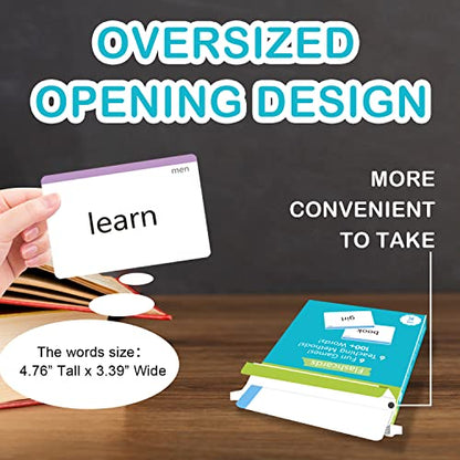 TAOZI&LIZHI Flash Cards - 520 Sight Words for Preschool (Pre K), Kindergarten, 1st, 2nd, 3rd Grade, Educational Alphabet Phonics Learning English Beginners Autism Talking, Dolch Fry Word List Games