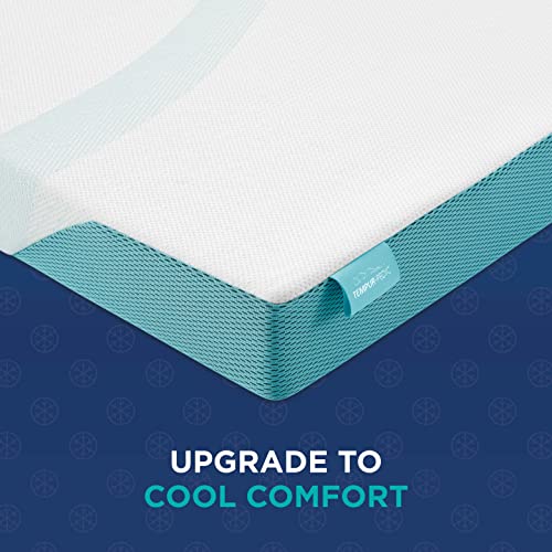 Tempur-Pedic TEMPUR-Adapt + Cooling 3-Inch Queen Mattress Topper Medium Luxury Premium Foam, Washable Cover, Medium Cooling Topper,White