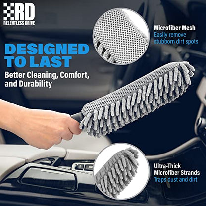 Car Duster Interior - Car Accessories for Women Interior & Men Car Organization & Car Cleaning Supplies - Car Dashboard Cleaner for Car Detailing Car Must Haves - SUV & Car Essentials