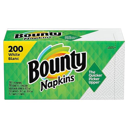 Bounty Paper Napkins, White, 200 Count (Packaging May Vary)