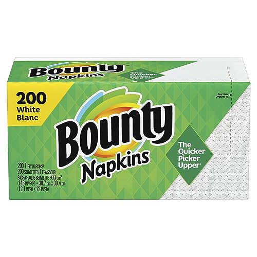 Bounty Paper Napkins, White, 200 Count (Packaging May Vary)