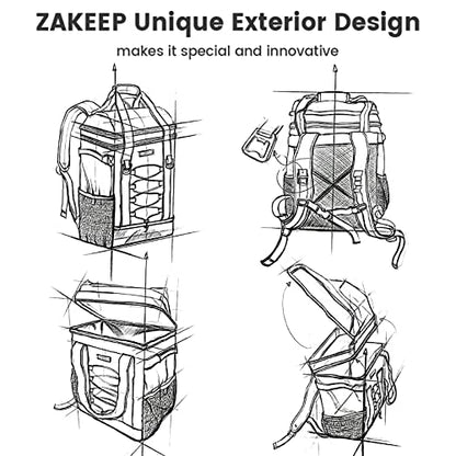 ZAKEEP Cooler Backpack, 36 Cans Multifunctional Leakproof Cooler Backpack with Padded Top Handle, Mesh Pocket for Camping BBQ (Black)