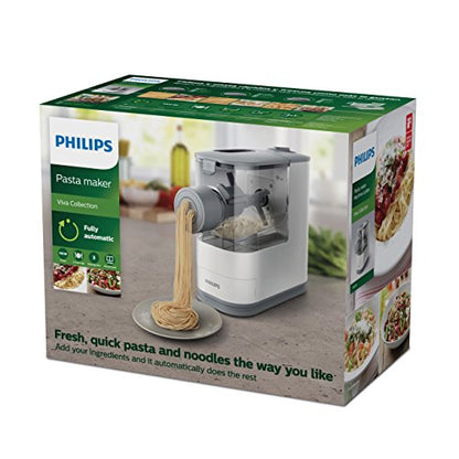 Philips Compact Pasta and Noodle Maker with 3 Interchangeable Pasta Shape Plates - White - HR2370/05