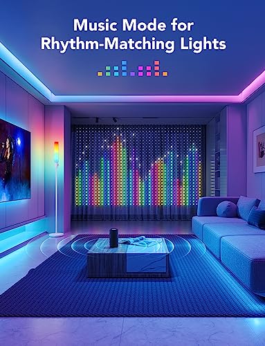 Govee Curtain Lights, WiFi Smart Halloween Window Lights LED, Color Changing Christmas Lights, Dynamic DIY Curtain String Lights for Bedroom Wall, Outdoor IP65 Waterproof, 5 x 6.6ft, 520 RGBIC LEDs