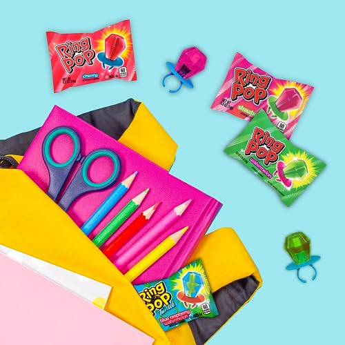 Ring Pop Individually Wrapped Bulk Lollipop Variety Party Pack – 20 Count Lollipop Suckers w/ Assorted Flavors - Fun Candy for Birthdays and Celebrations