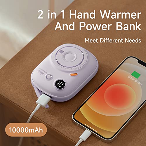 Hand Warmers Rechargeable, 2022 Upgraded Portable Electric Hand Warmer, 10000 mAh 24 Hrs Warmth Pocket Warmer, Best Gift for Winter