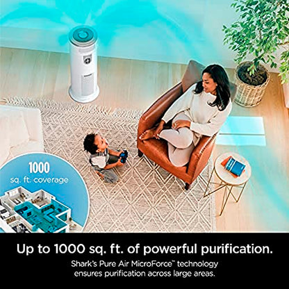 Shark HC502 3-in-1 Clean Sense Air Purifier MAX, Heater & Fan, HEPA Filter, 1000 Sq Ft, Oscillating, Large Rooms, Kitchens, Captures 99.98% of Particles for Clean Air, Dust, Smoke & Allergens, White