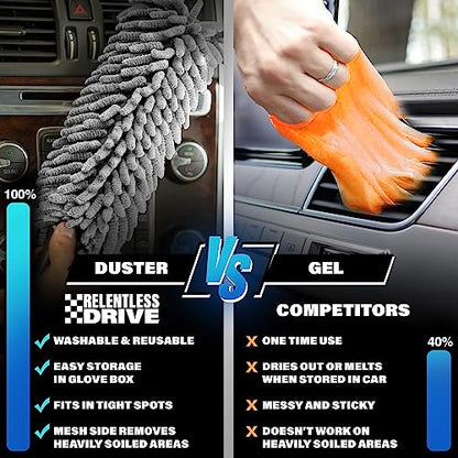 Car Duster Interior - Car Accessories for Women Interior & Men Car Organization & Car Cleaning Supplies - Car Dashboard Cleaner for Car Detailing Car Must Haves - SUV & Car Essentials