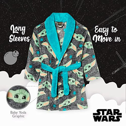 STAR WARS Boys Bathrobe Pajama Set, Blue, 4T US