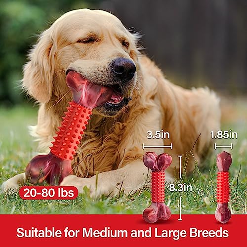 Apasiri Tough Dog Toys for Aggressive Chewers Large Breed, Chew Toys, Durable Bones Made with Nylon and Rubber, Big Indestructible Toy, Medium Puppy Teething chew