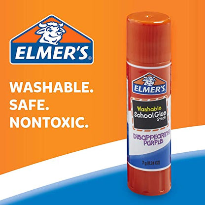 Elmer's Disappearing Purple School Glue Sticks, 0.24 oz Each, 4 Sticks per Pack (E543)