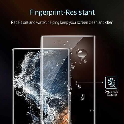 letosan 3 Pack Galaxy S22 Ultra Screen Protector, HD Clear Tempered Glass, Fingerprint Unlock, 3D Curved, Scratch Resistant, Bubble-Free for Samsung Galaxy S22 Ultra 5G Glass Screen Protector