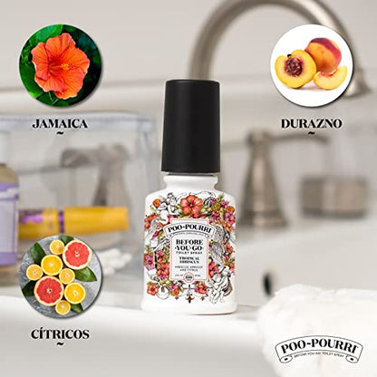 Poo-Pourri Before-You-Go Toilet Spray, Tropical Hibiscus, Travel Size 10 mL - Hibiscus, Apricot and Citrus