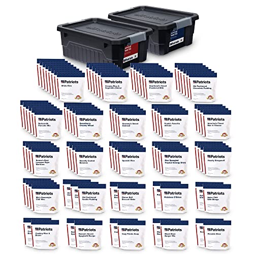 4Patriots 3-Month Survival Food Kit - 688 Servings, 135,840 Total Calories, Emergency Food Supply, Freeze Dried Meals for Disasters and Camping, Designed To Last 25 Years, Disaster-Resistant Packaging, Unmatched Variety Compared to Competition