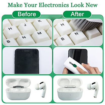 walrfid Laptop Phone Screen Cleaner Spray Computer Keyboard Earbud Cleaning Kit for Mac MacBook iPhone iPad iWatch iPod AirPods Earbuds Pro, Cleaners Pen with 5ml Touchscreen Cleaners Mist - Green