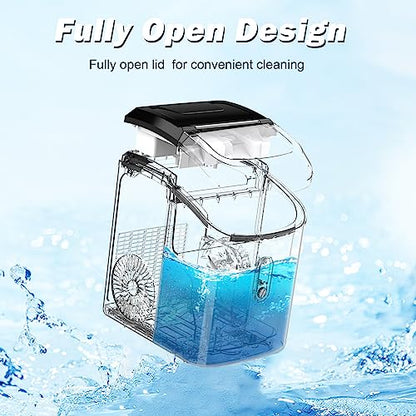 Nugget Ice Maker Countertop, Portable Crushed Sonic Ice Machine, Self Cleaning Ice Makers with One-Click Operation, Soft Chewable Pebble Ice in 7 Mins, 34Lbs/24H with Ice Scoop for Home Bar Camping RV