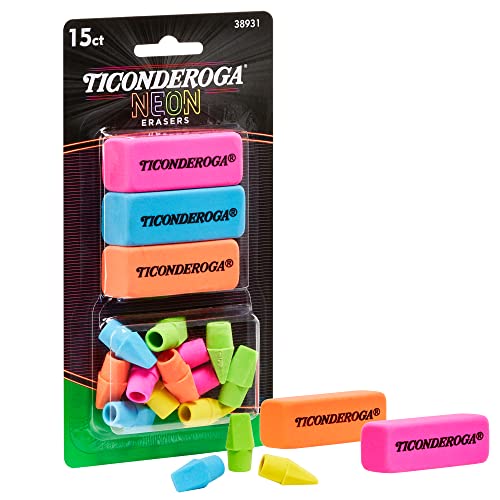 Dixon Ticonderoga Office & School Eraser Combination Set, 15 Eraser Multi-Pack, Multicolored (38931)