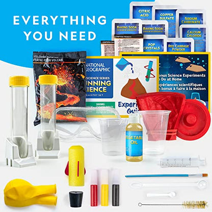 NATIONAL GEOGRAPHIC Stunning Chemistry Set - Mega Science Kit with 45 Easy Experiments- Make a Volcano and Launch a Rocket, STEM Projects for Kids Ages 8-12, Science Toys (Amazon Exclusive)