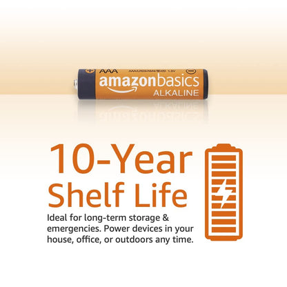 Amazon Basics 12 Pack D Cell All-Purpose Alkaline Batteries, 5-Year Shelf Life, Easy to Open Value Pack & 20 Pack AAA High-Performance Alkaline Batteries, 10-Year Shelf Life, Easy to Open Value Pack