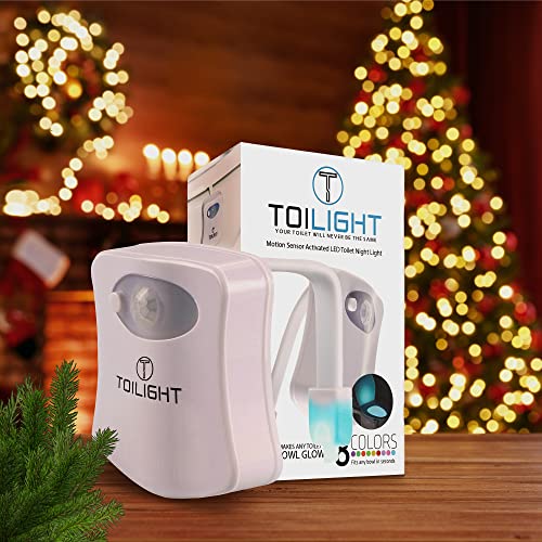 The Original Toilet Night Light Tech Gadget. Fun Bathroom Motion Sensor LED Lighting. Weird Novelty Funny Birthday Gag Stocking Stuffer Gifts Ideas for Him Her Guy Men Boy Toddler Mom Papa Brother