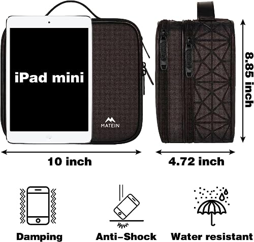 Cable Organizer Bag, Waterproof Travel Electronic Storage with Adjustable Divider, Shockproof Portable Double Layer Tech Bags Carrying Case for Cord, Earbuds, Charger, SD Card, Tech Gifts, Black