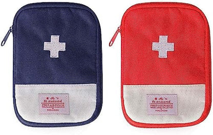 JIAKAI 2 Packs First Aid Bag,Empty First Aid Pouch,Mini Portable Medical Bag for Outdoor Camping Hiking Travel Emergency，Multifunction Emergency Medicine Storage Bag-7x5 inch