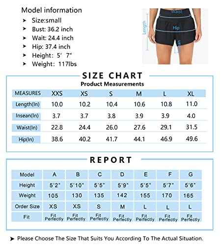 THE GYM PEOPLE Womens High Waisted Running Shorts Quick Dry Athletic Workout Shorts with Mesh Liner Zipper Pockets (Jasmine Green, Medium)