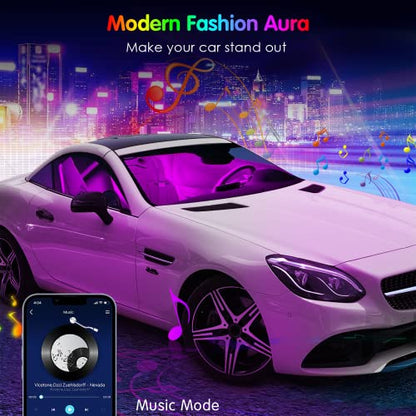 Interior Car Lights Keepsmile Car Accessories APP Control with Remote Music Sync Color Change RGB Under Dash Car Lighting with Charger 12V 2A LED Lights (RGB)