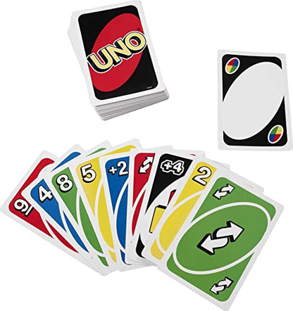 Mattel Games Giant UNO Card Game for Kids, Adults & Family Night, Oversized Cards & Customizable Wild Cards for 2-10 Players