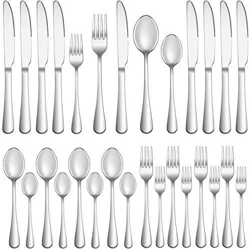 20 Piece Silverware Set Service for 4,Premium Stainless Steel Flatware Set,Mirror Polished Cutlery Utensil Set,Durable Home Kitchen Eating Tableware Set,Include Fork Knife Spoon Set,Dishwasher Safe