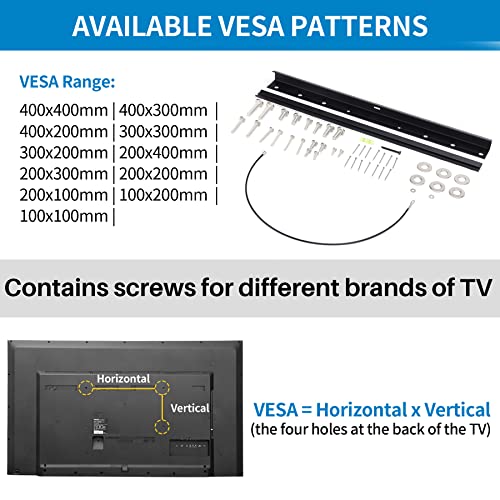 Studless Drywall TV Mount for 12-55 inch TVs, No Stud TV Wall Bracket Max VESA 400x400mm up to 100 lbs Universal Fits Most LED LCD Plasma Flat/Curved Screen TVs & Monitors