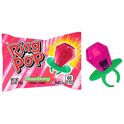 Ring Pop Individually Wrapped Bulk Lollipop Variety Party Pack – 20 Count Lollipop Suckers w/ Assorted Flavors - Fun Candy for Birthdays and Celebrations