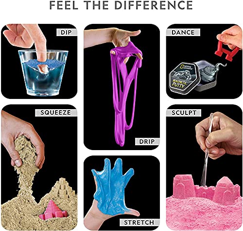 NATIONAL GEOGRAPHIC Sensory Science Kit - Mega Science Kit, Includes Sensory Play Sand for Kids, Slime, Putty, and Other Projects, Slime Kit for Boys and Girls, Stress Relief Toy (Amazon Exclusive)