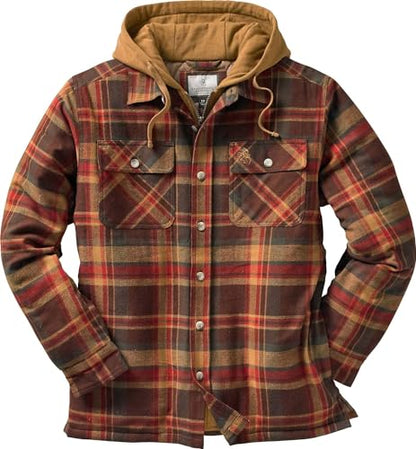 Legendary Whitetails Men's Size Hooded Shirt Jacket, Maplewood Plaid, X-Large Tall