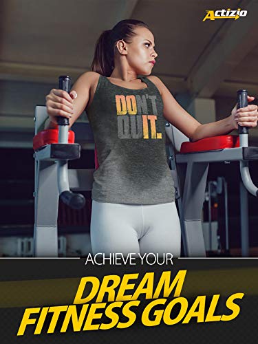 Actizio Women's Workout Shirt Cotton Fabric Tank Top Sleeveless Sweat Activated Motivational Exercise Gym Athletic Fit Moisture Wicking Fitness Shirt - Do It - Don't Quit (Size M)