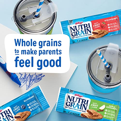 Nutri-Grain Soft Baked Breakfast Bars, Made with Whole Grains, Kids Snacks, Variety Pack (4 Boxes, 32 Bars)