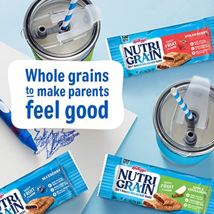 Nutri-Grain Soft Baked Breakfast Bars, Made with Whole Grains, Kids Snacks, Variety Pack (4 Boxes, 32 Bars)