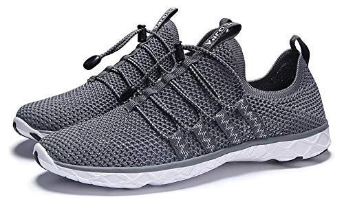 DLGJPA Men's Quick Drying Water Shoes for Beach or Water Sports Lightweight Slip On Walking Shoes Darkgray 11