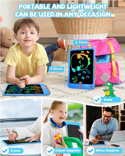 KOKODI LCD Writing Tablet for Kids 10 Inch, Toys for 3 4 5 6 7 8 9 10 Years Old Boys and Girls, Colorful Doodle Board, Gift for Toddler Age 3-12 Years, Memo Board, Drawing Pads with Magnetic Pen