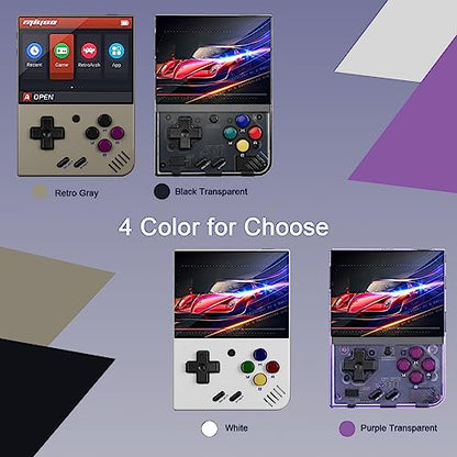 Miyoo Mini Plus Handheld Game Console 3.5 inch Classic System Retro Video Games Consoles Portable Rechargeable Hand Held 64G with Case (Black)