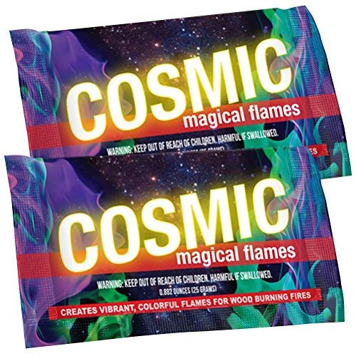 Magical Flames Cosmic Fire Color Packets - 25-Pack Colorful Fire Packs - Magic Colored Flame for Campfires, Bonfire & Outdoor Fire Pit - Color Changing Fire Camping Accessories for Kids & Adults